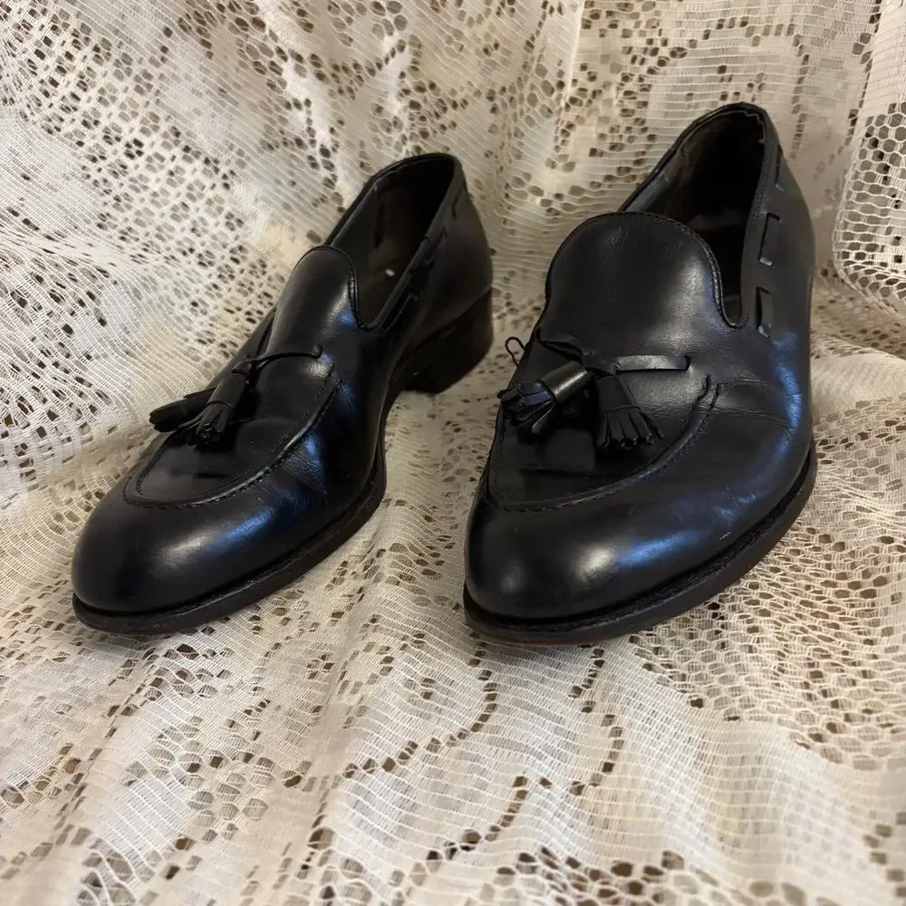 FootJoy Classic Men's US 10.5 O Black Leather Tassel Loafers Shoes